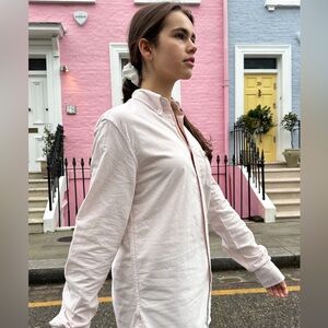 NWT Brandy Melville Striped Pink Button-Up Shirt Oxford one size